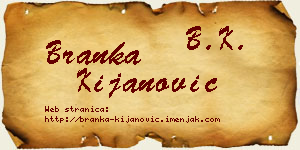 Branka Kijanović vizit kartica